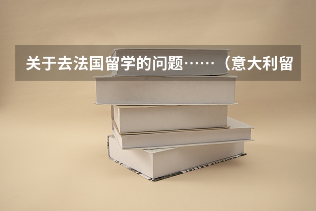关于去法国留学的问题……(意大利留学费用研究生)