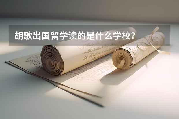 胡歌出国留学读的是什么学校？