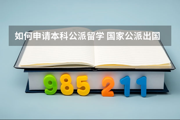 如何申请本科公派留学 国家公派出国留学申请条件