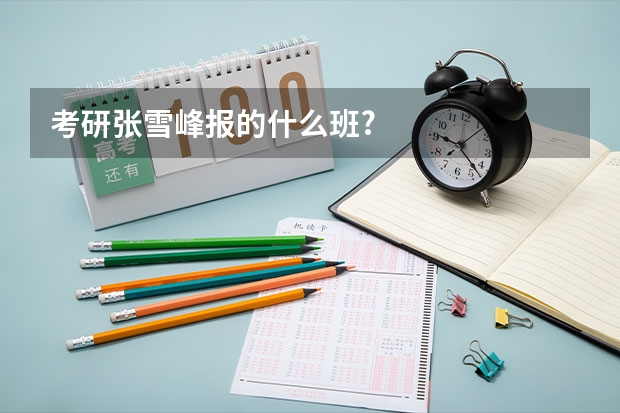 考研张雪峰报的什么班?