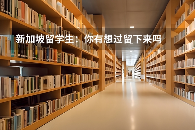 新加坡留学生：你有想过留下来吗