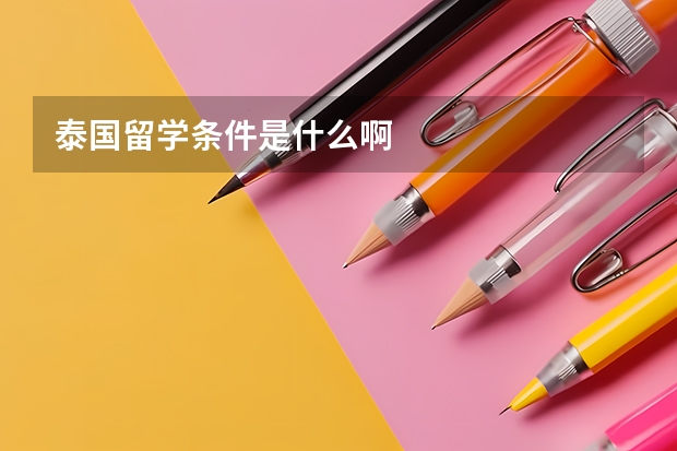 泰国留学条件是什么啊