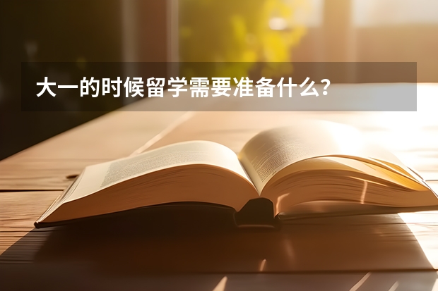 大一的时候留学需要准备什么？